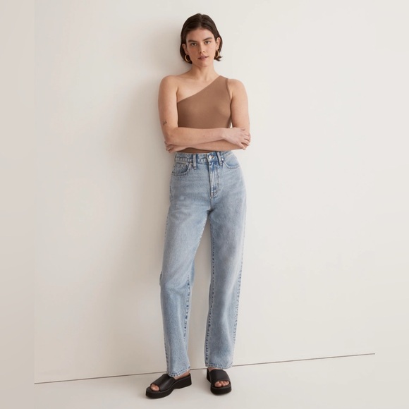 Madewell Denim - Madewell Womens Baggy Straight Jeans Blue Wash Denim Size 32 T